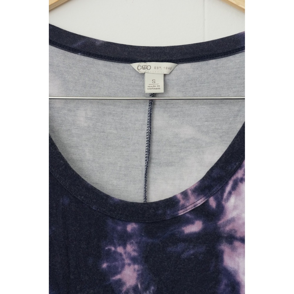 Cato Maxi Dress Women Small Purple Tie Dye Cold‎ Shoulder Lattice Sleeve Pockets - Picture 2 of 6